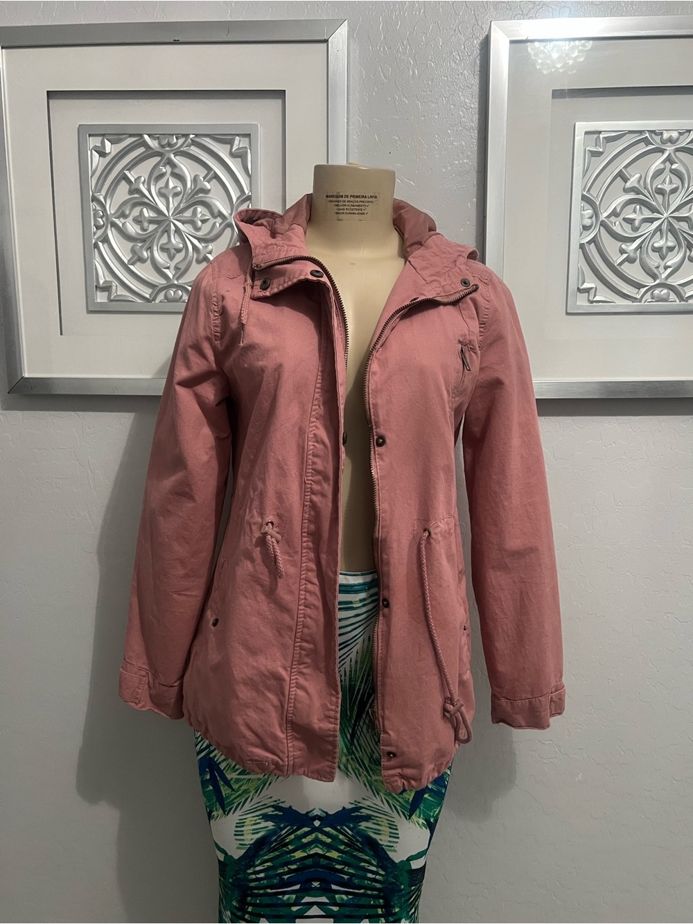 Ambiance Dusty Rose Hooded Utility Jacket